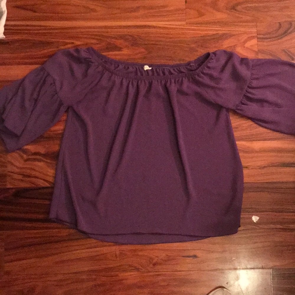 Off the shoulder purple top